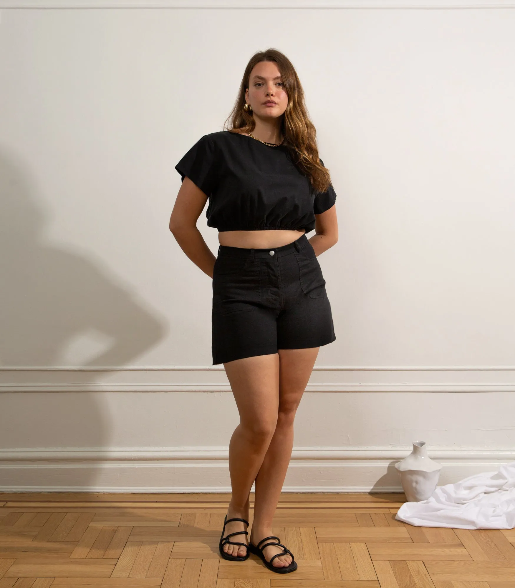 Simone High Waist Shorts - Black