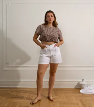 Simone High Waist Shorts - White