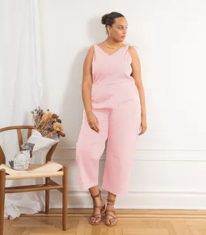 Slate Tie Strap Coveralls - Pink