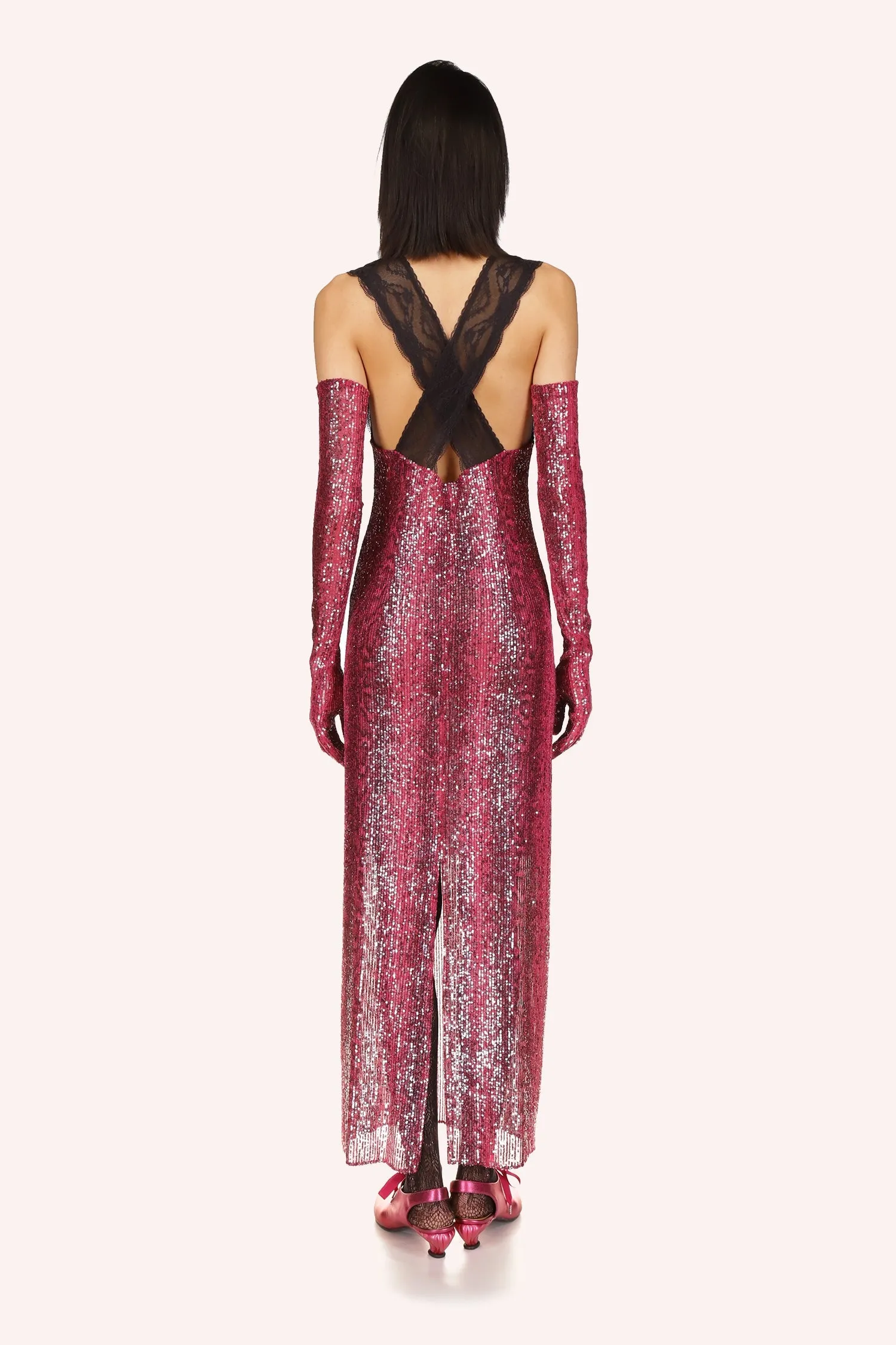 Snakeskin Sequin & Lace Dress