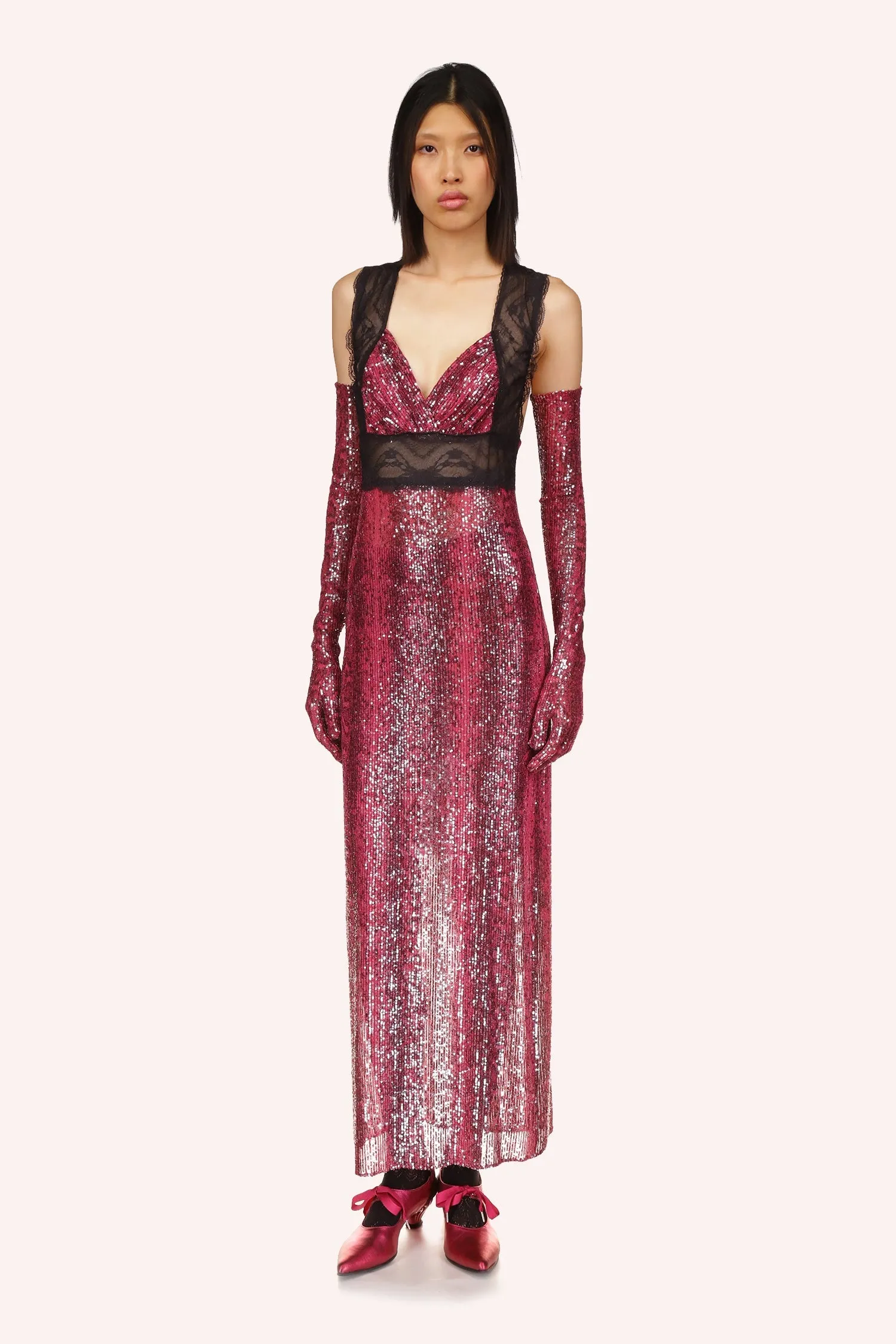 Snakeskin Sequin & Lace Dress