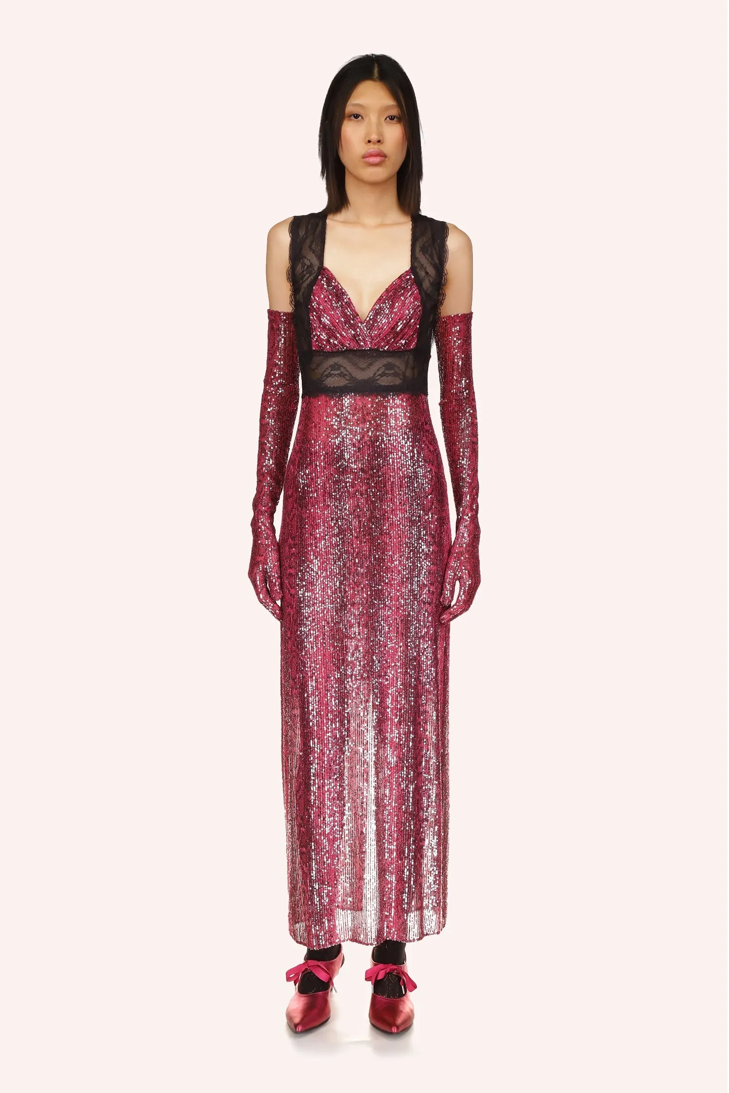 Snakeskin Sequin & Lace Dress