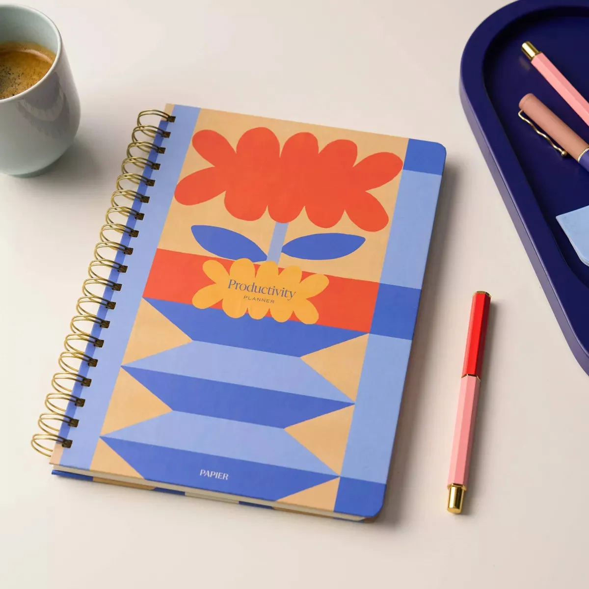 Spiral Hardcover Daily Planner - Modern Floral