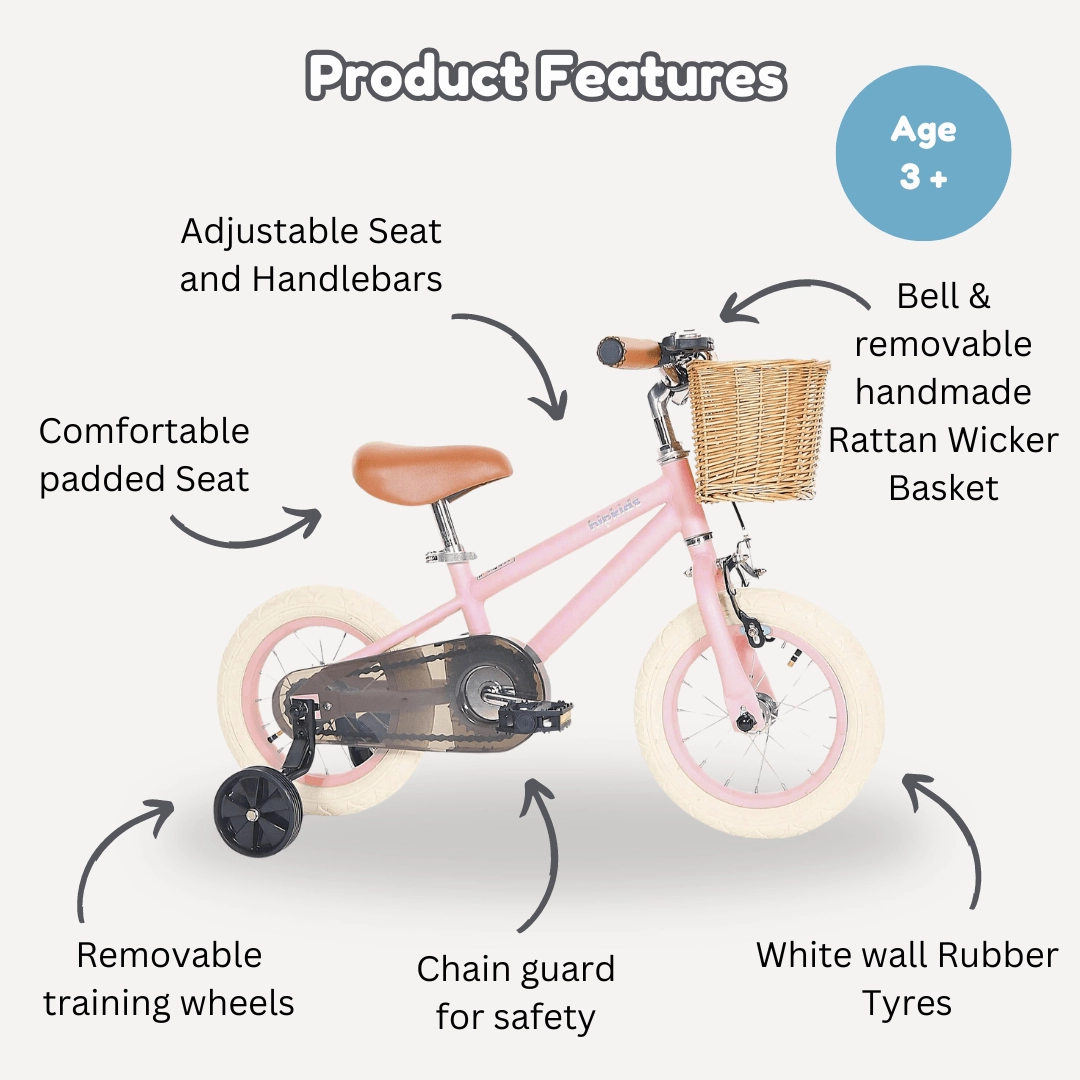 Steel Pedal Bike with Carry Strap Bundle