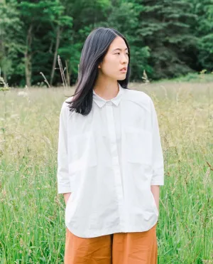 Stephanie Organic Cotton Shirt In Off White