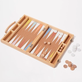 SUNNYLiFE Wooden Backgammon Majorelle