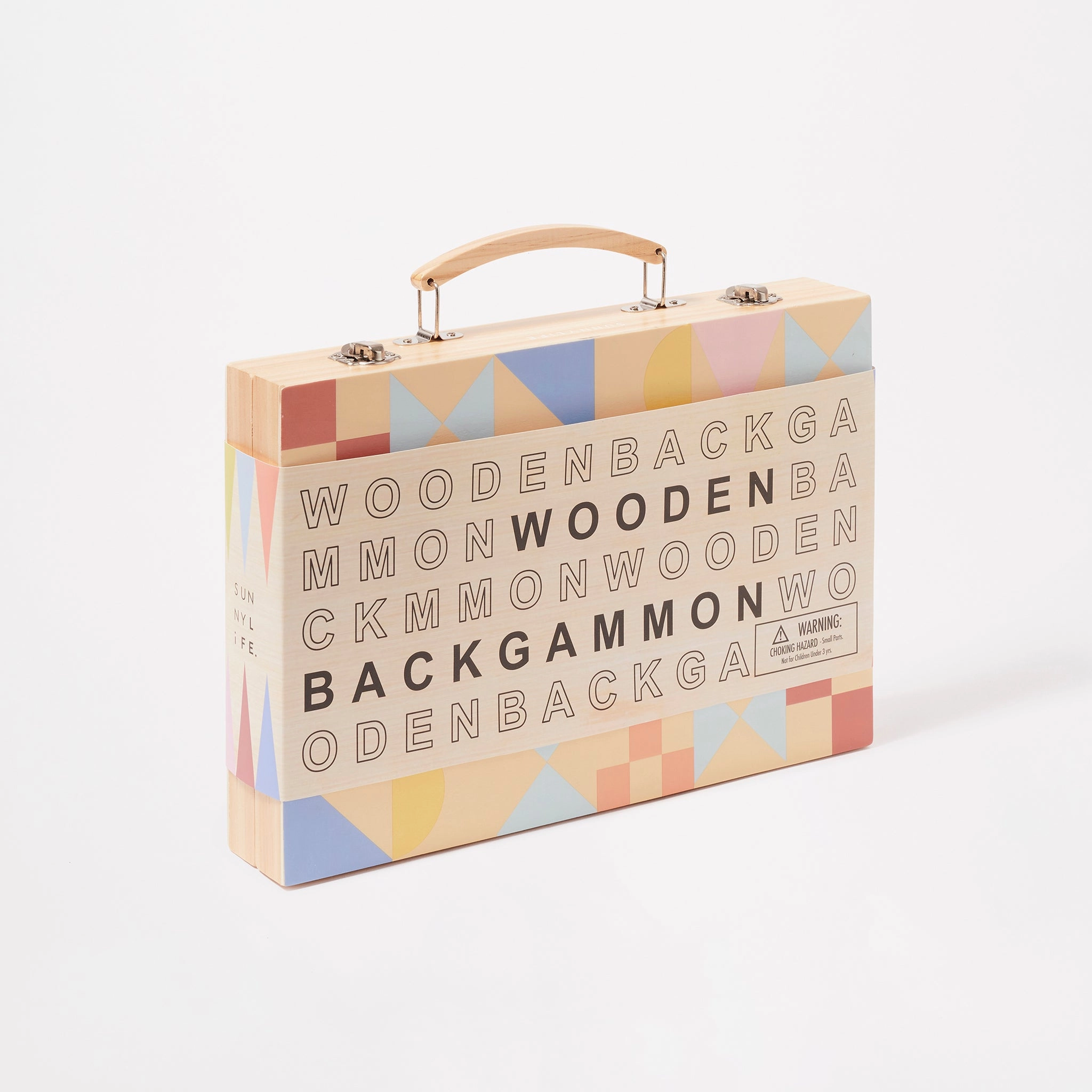 SUNNYLiFE Wooden Backgammon Majorelle