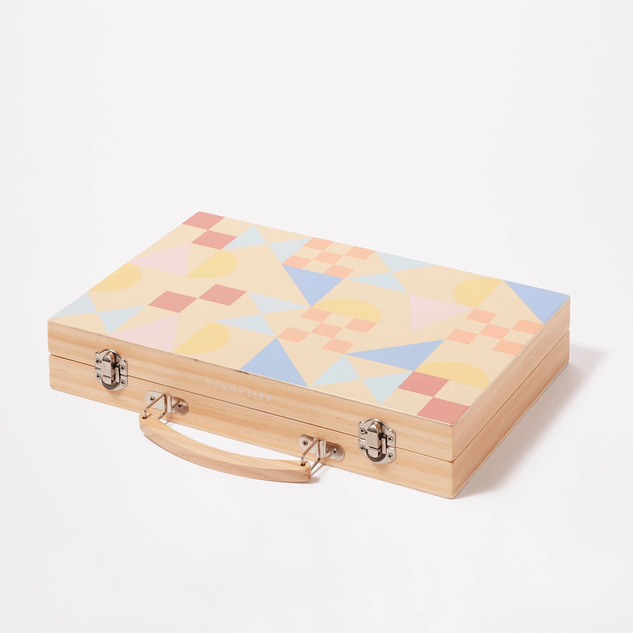 SUNNYLiFE Wooden Backgammon Majorelle