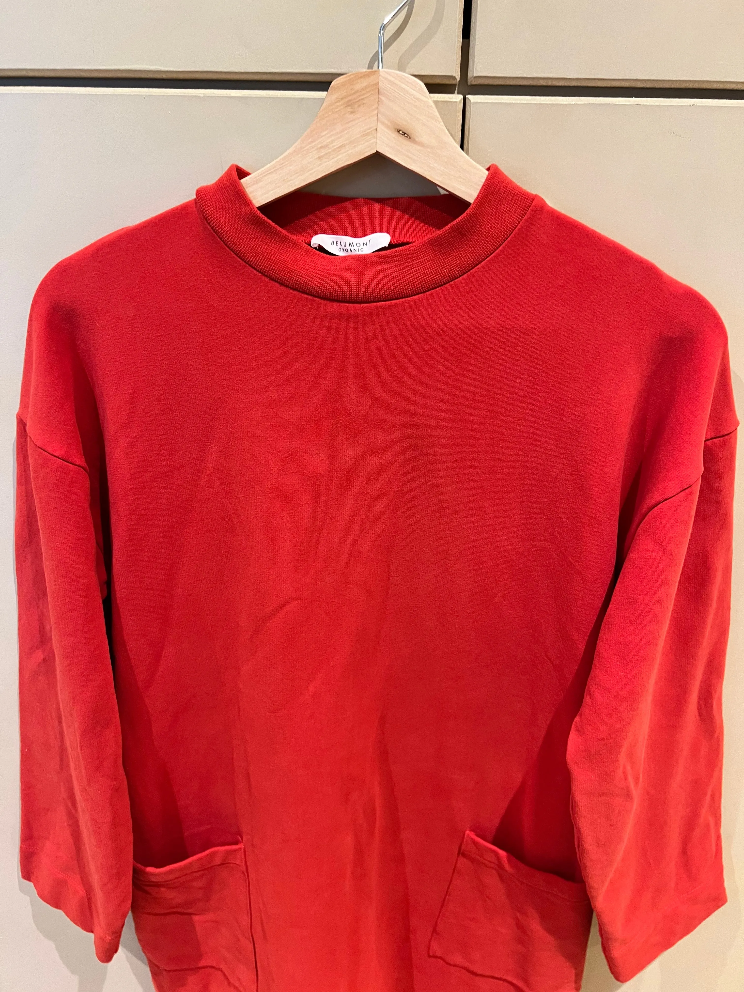 Sweatshirt Dress In Berry Size S