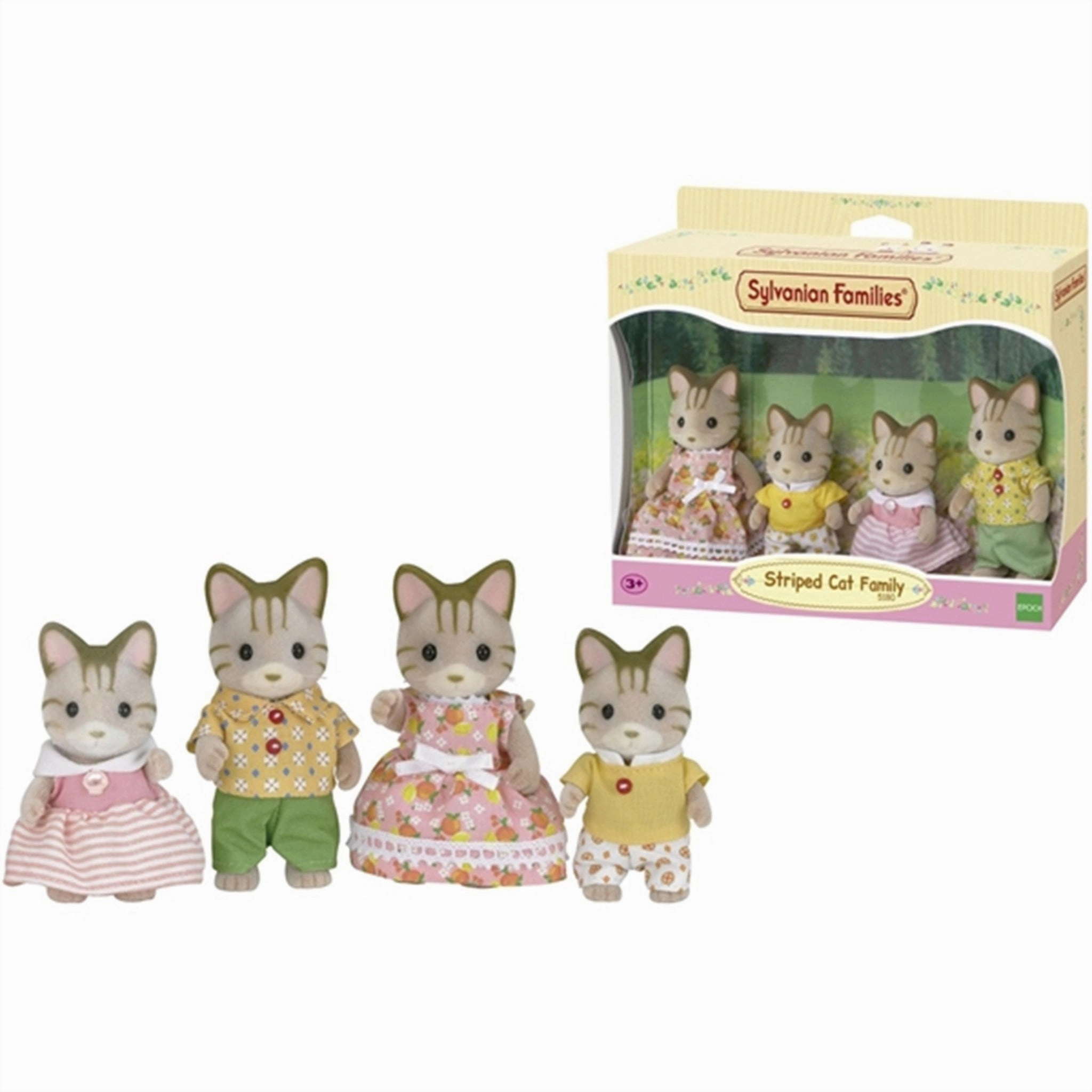 Sylvanian Families Striped Cat Family