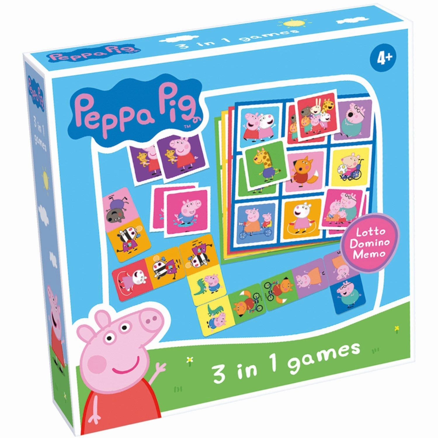 Tactic Games Gurli Gris 3 I 1 Memo, Lotto, Domino