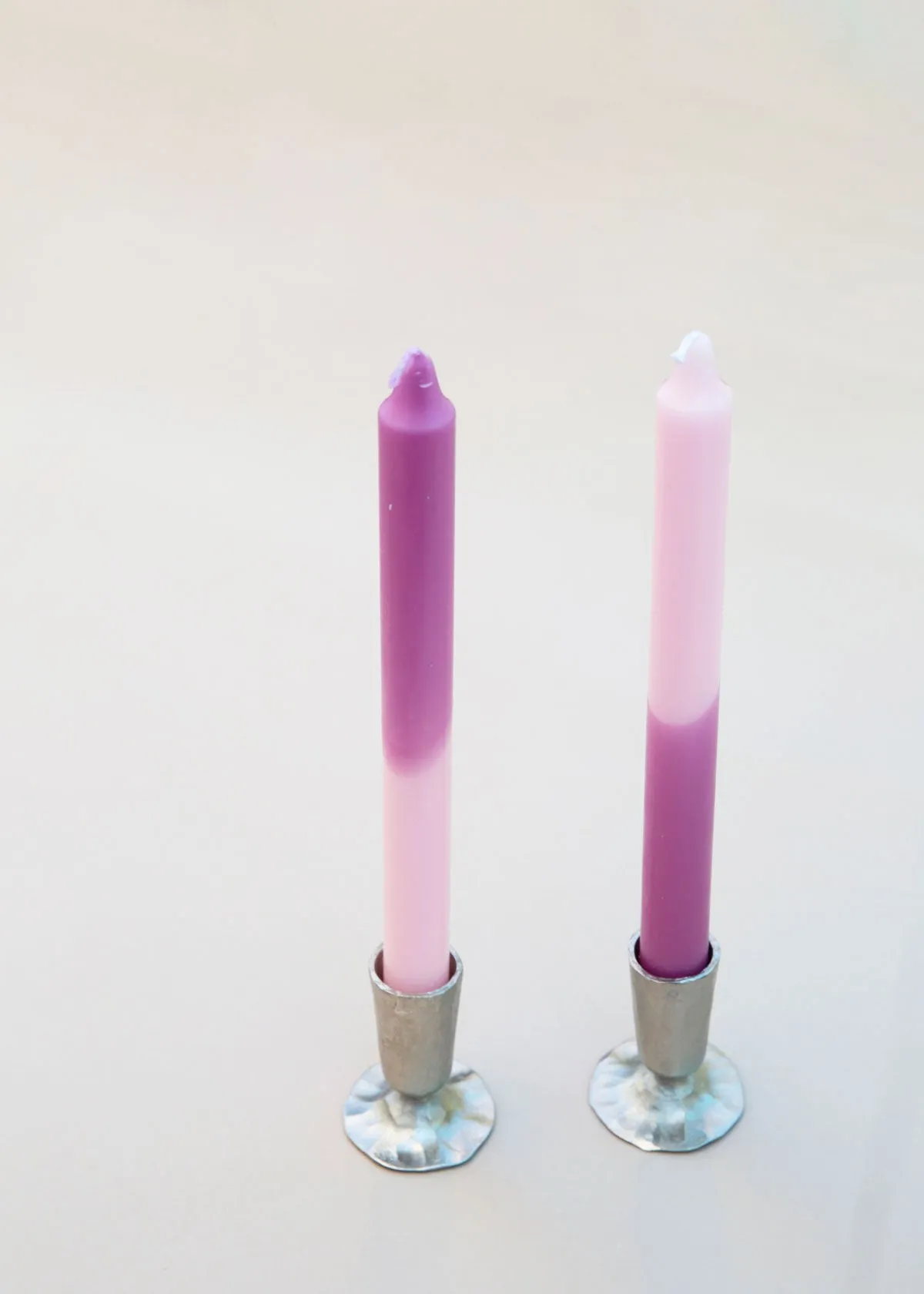 Taper Candles Set of 2 - Lilac Pink Ombre