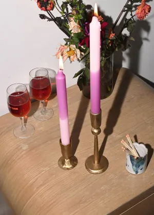 Taper Candles Set of 2 - Lilac Pink Ombre