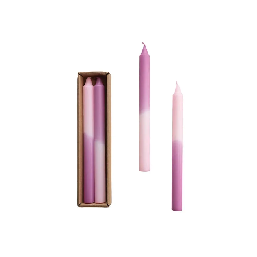 Taper Candles Set of 2 - Lilac Pink Ombre