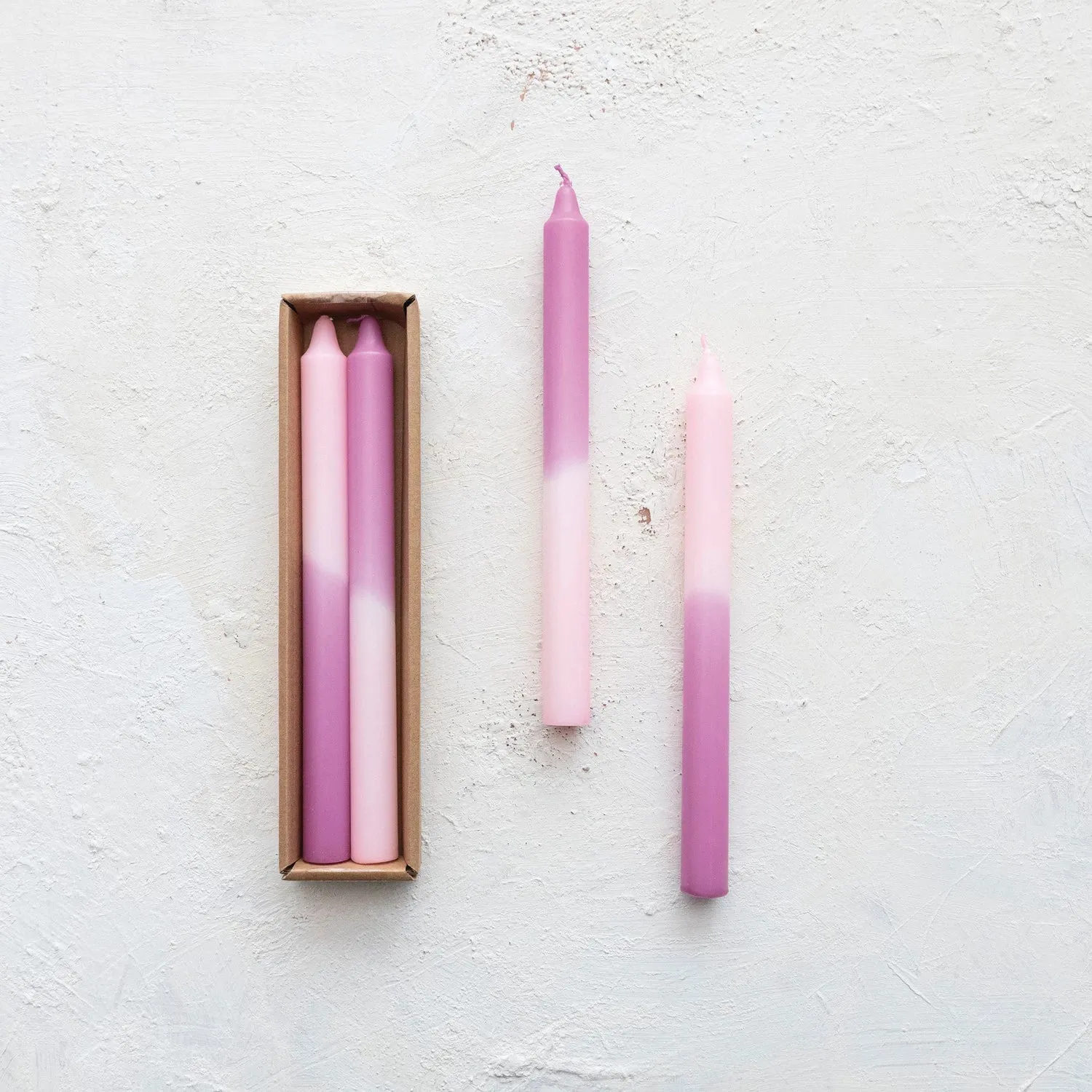 Taper Candles Set of 2 - Lilac Pink Ombre