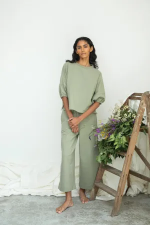 Taya Organic Cotton Felpe Trouser in Pistachio