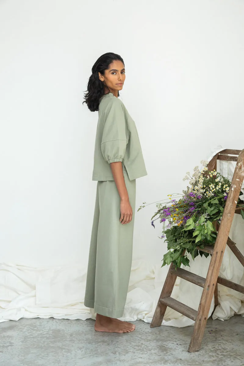 Taya Organic Cotton Felpe Trouser in Pistachio
