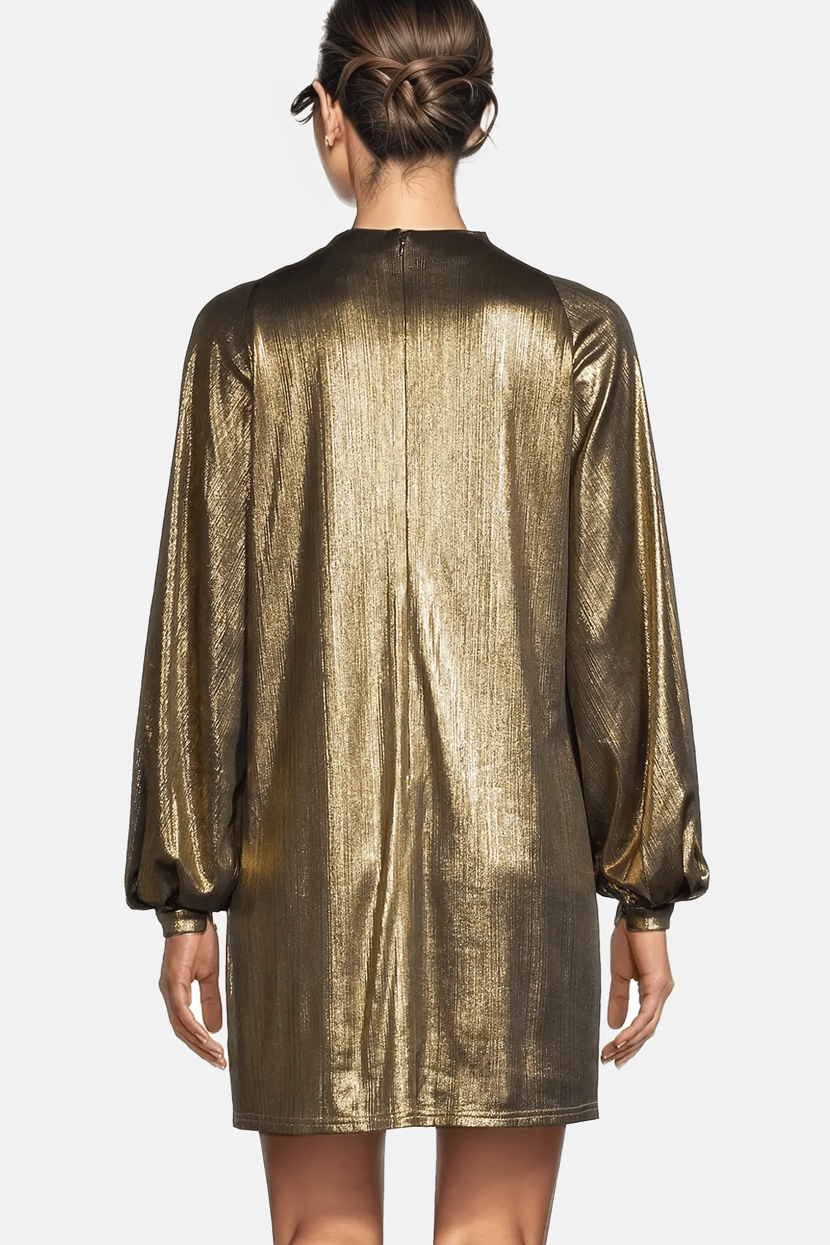The Aria Metallic Mini Dress - Gold