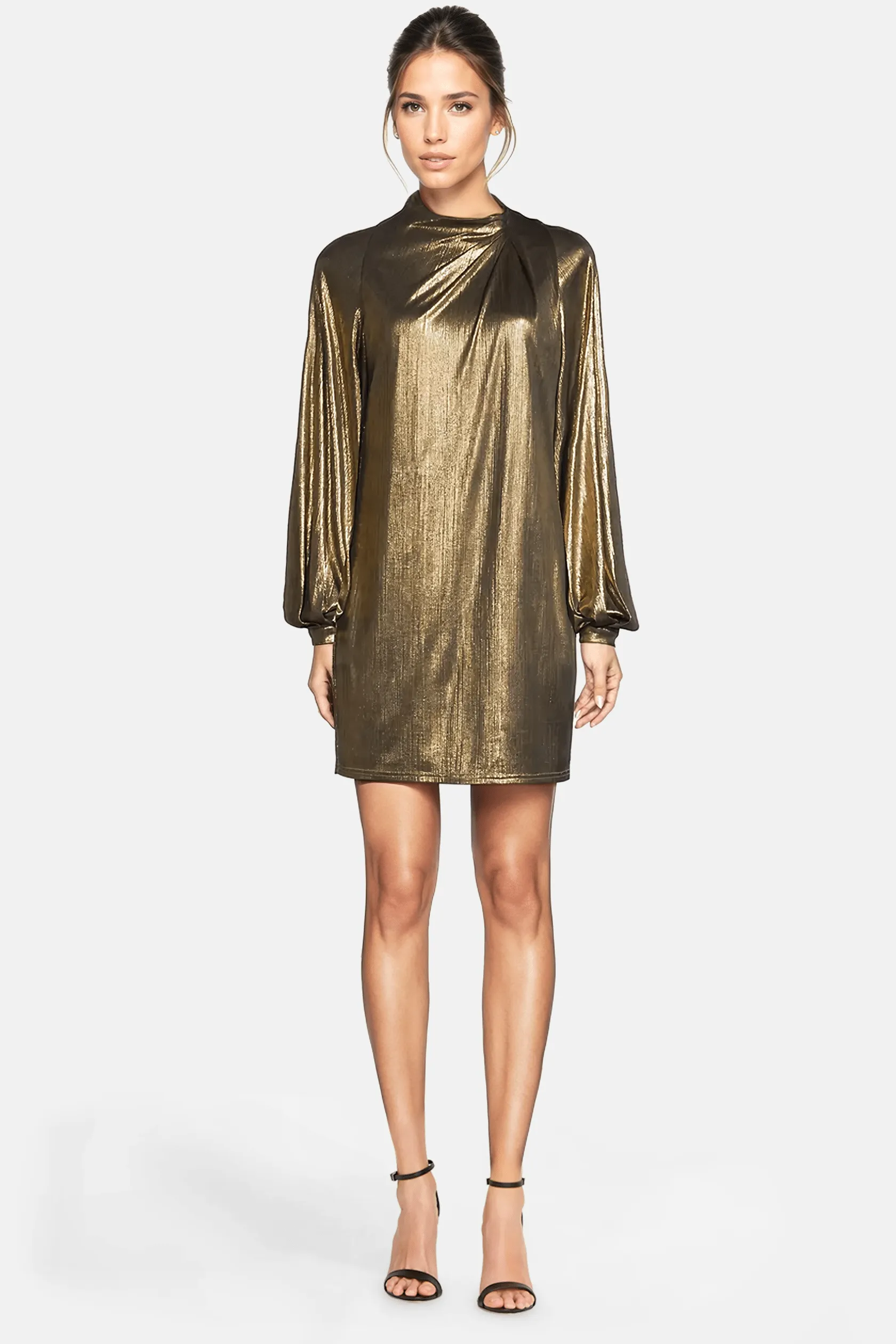 The Aria Metallic Mini Dress - Gold