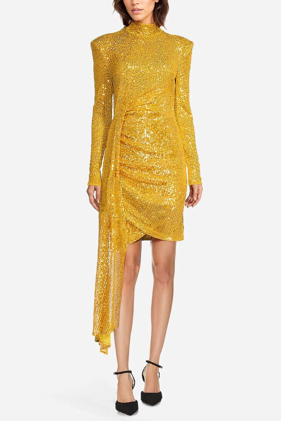 The Diana Sequin Faux Wrap Cocktail Dress