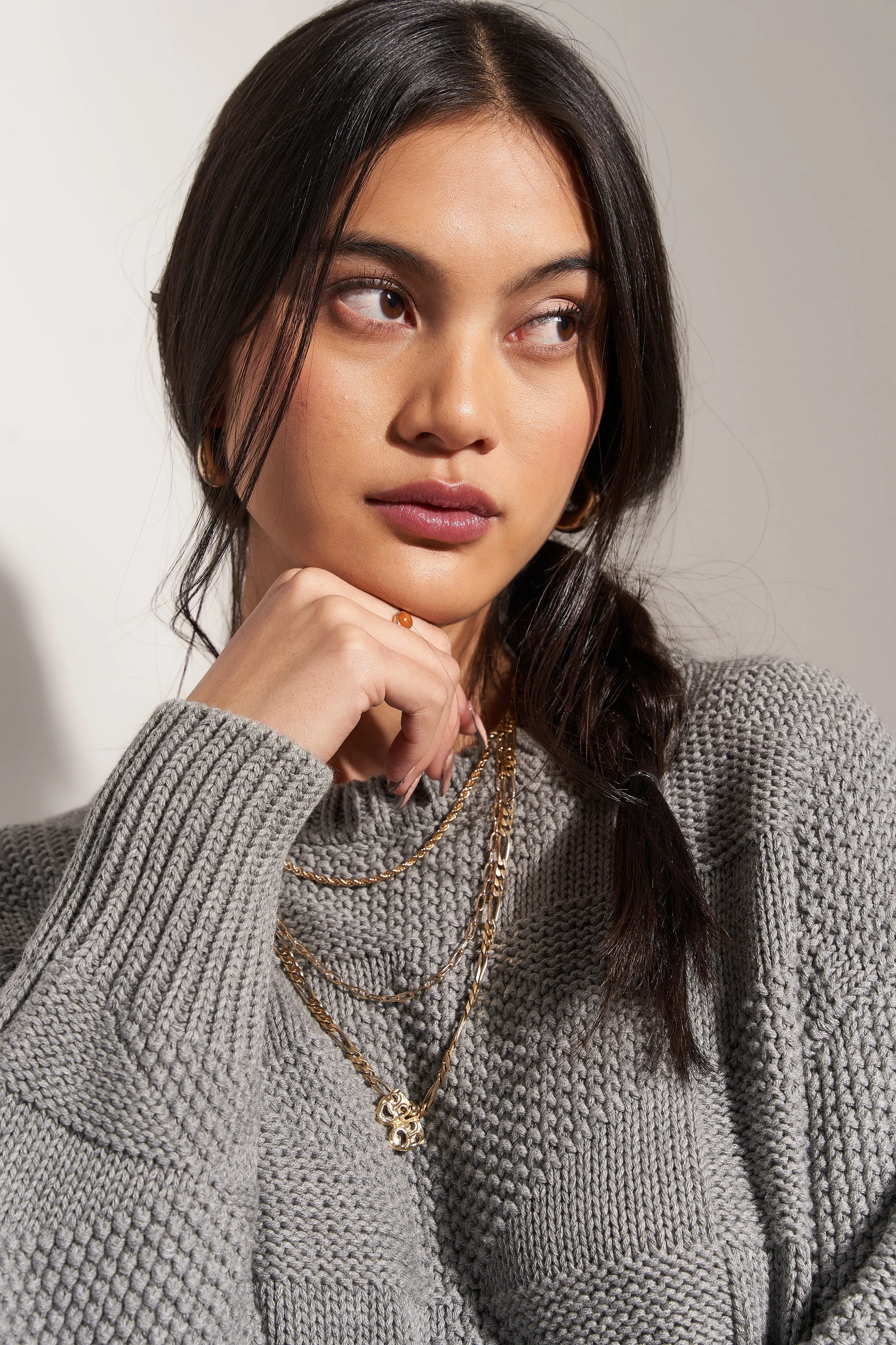 The Geo Knit - Heather Grey