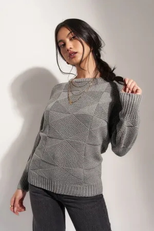 The Geo Knit - Heather Grey