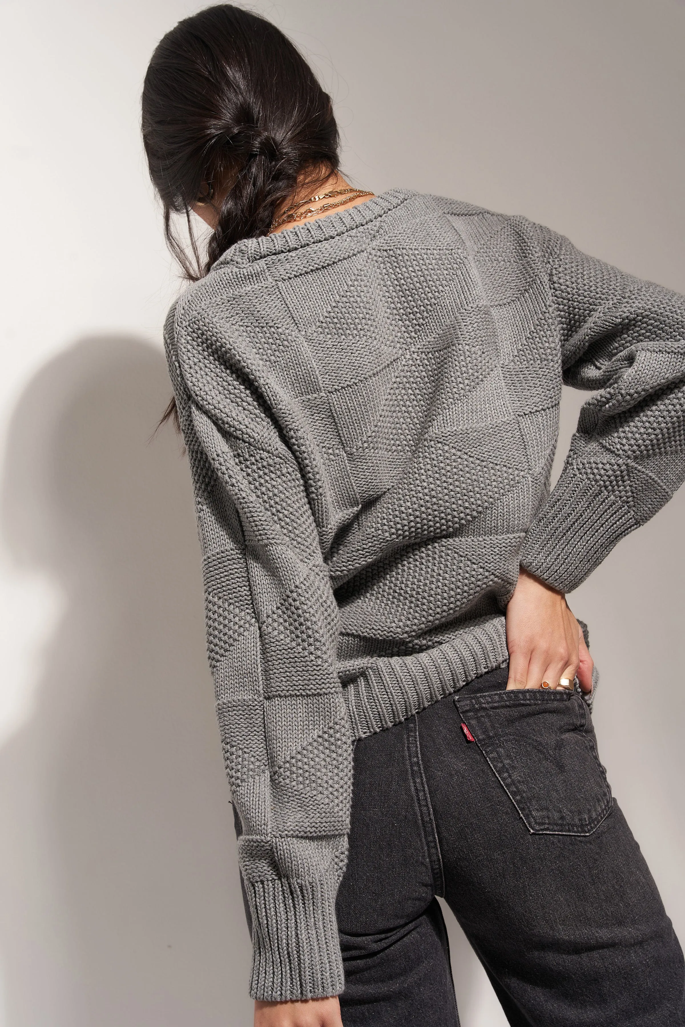 The Geo Knit - Heather Grey