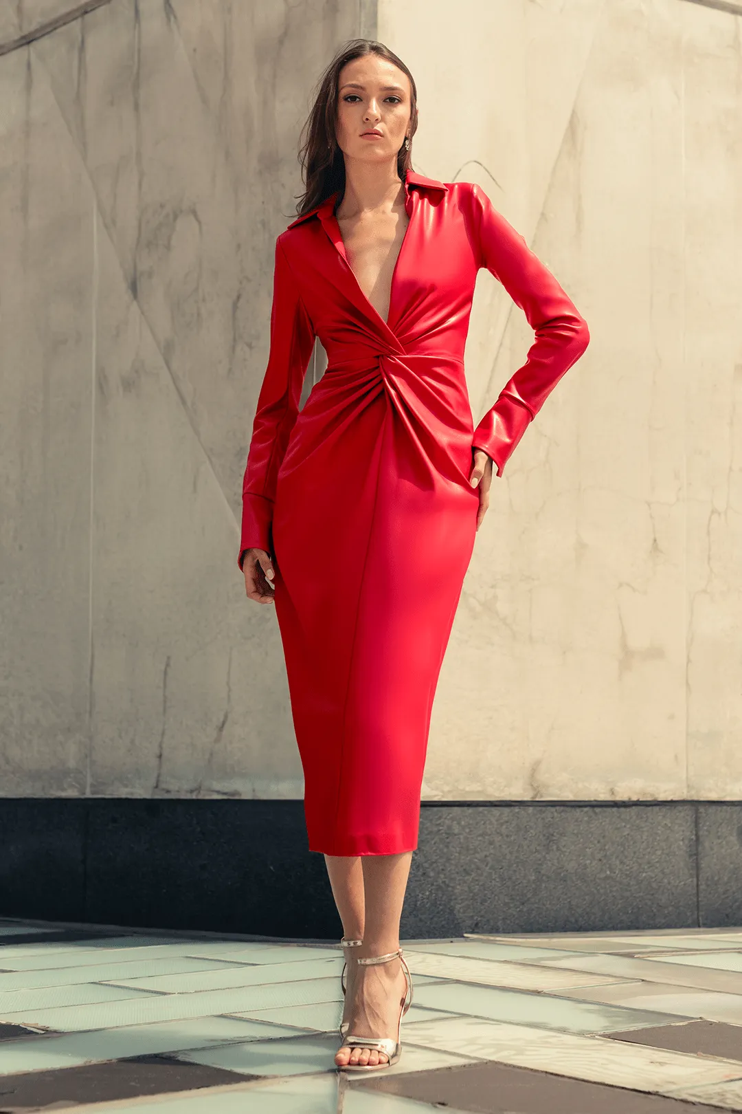 The Mary - Faux Leather Cocktail Dress