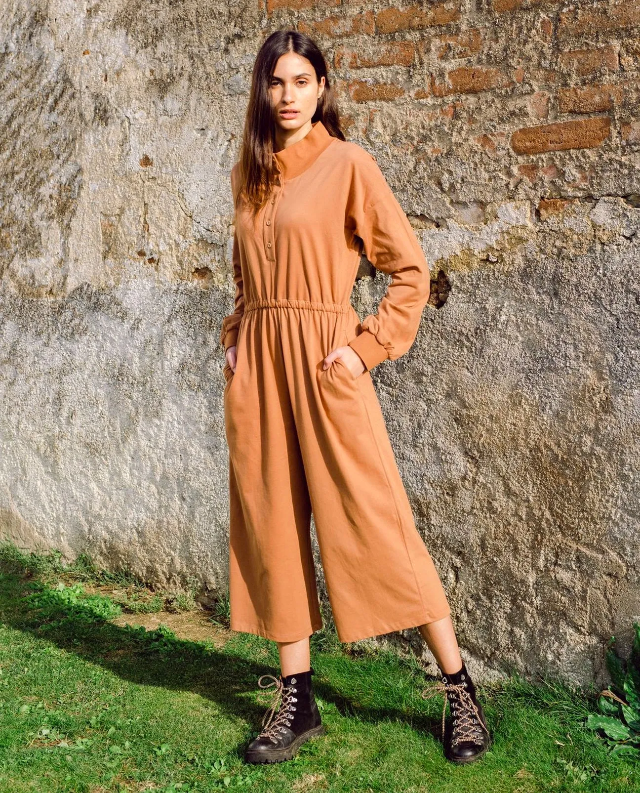Tinley Organic Jumpsuit In Tan