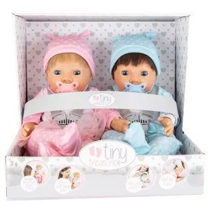Tiny Treasures Twin Doll Set In Brother & Sister Outfit