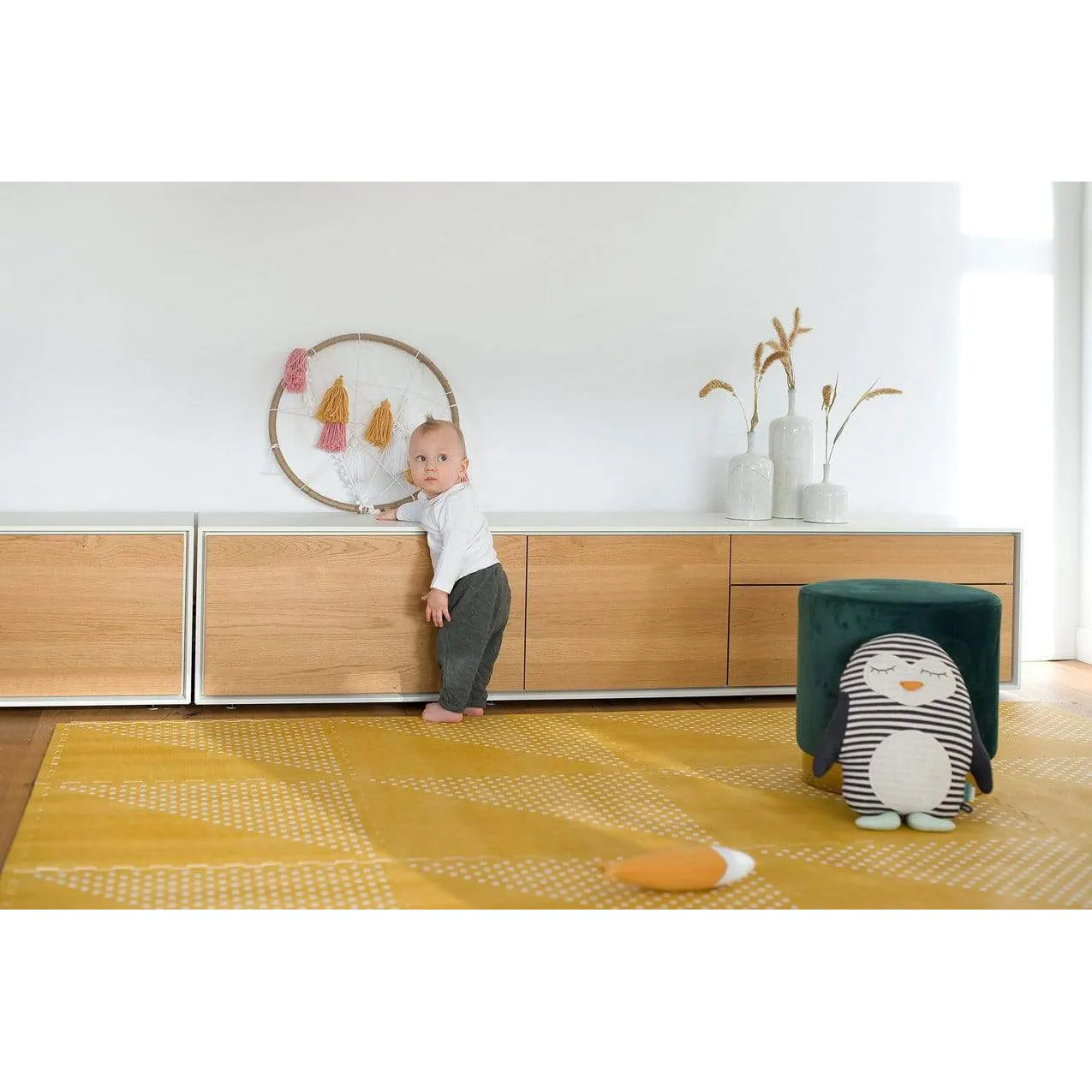Toddlekind Prettier Playmat  - Earth Mustard Flower 120x180cm - 612