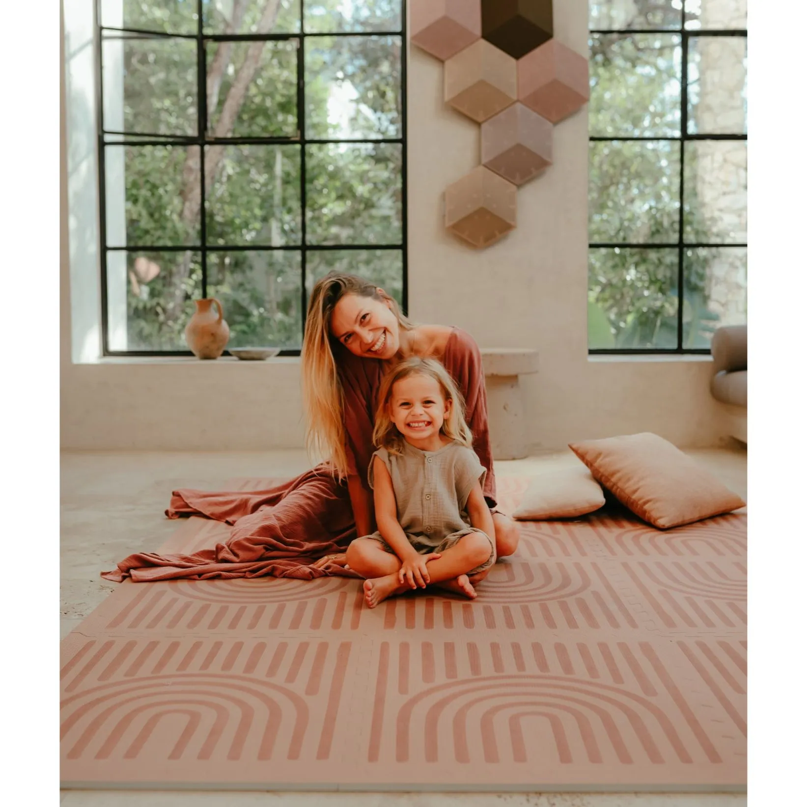 Toddlekind Prettier Playmat  - Linear Camel 120x180cm - 612