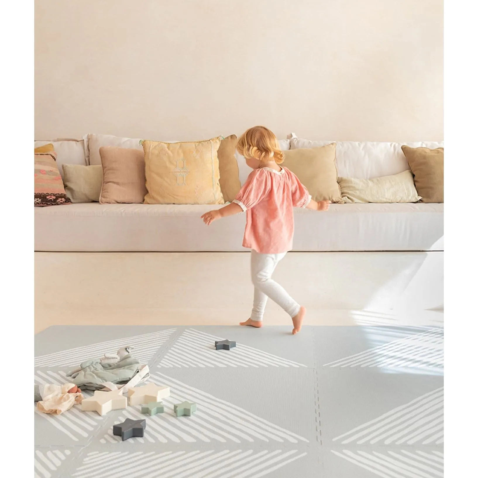 Toddlekind Prettier Playmat  - Sandy Lines Stone 120x180cm - 612