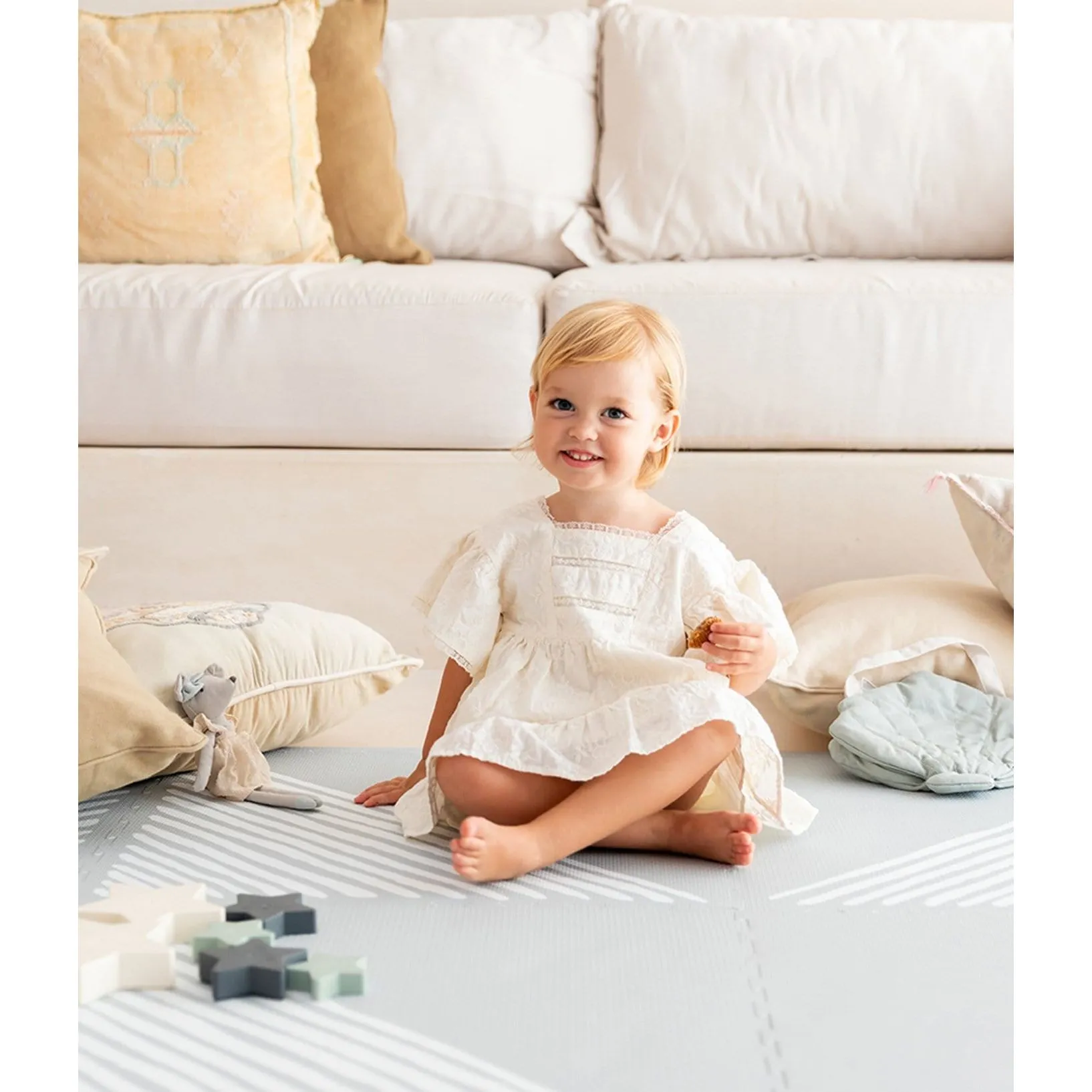 Toddlekind Prettier Playmat  - Sandy Lines Stone 120x180cm - 612