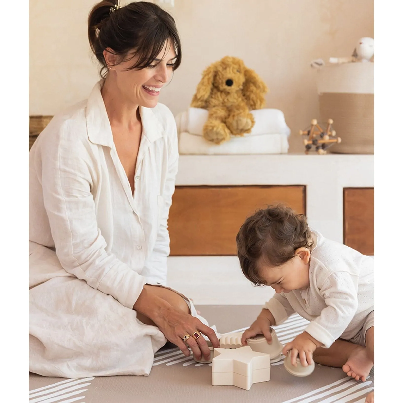 Toddlekind Prettier Playmat  - Sandy Lines Tan 120x180cm - 612