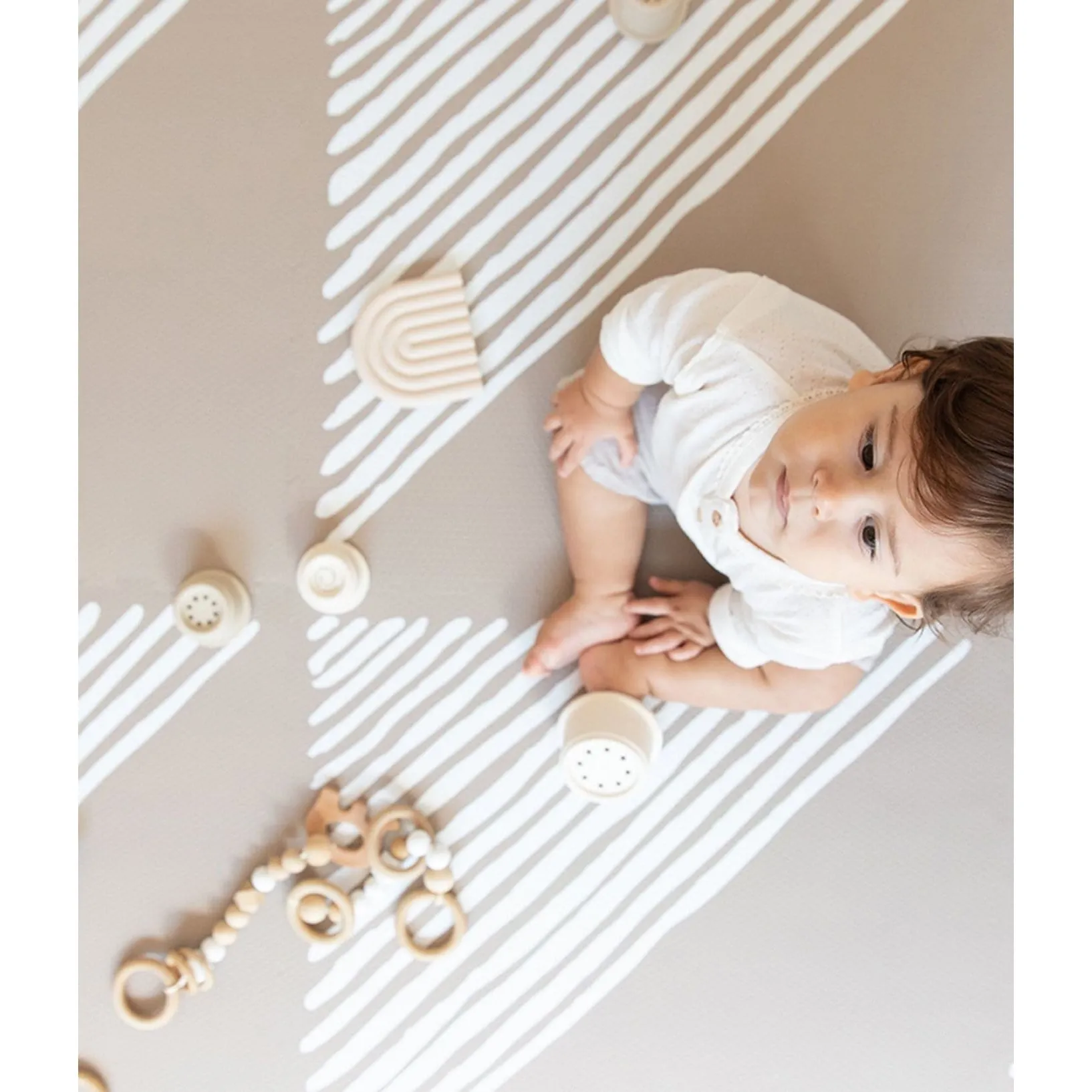 Toddlekind Prettier Playmat  - Sandy Lines Tan 120x180cm - 612