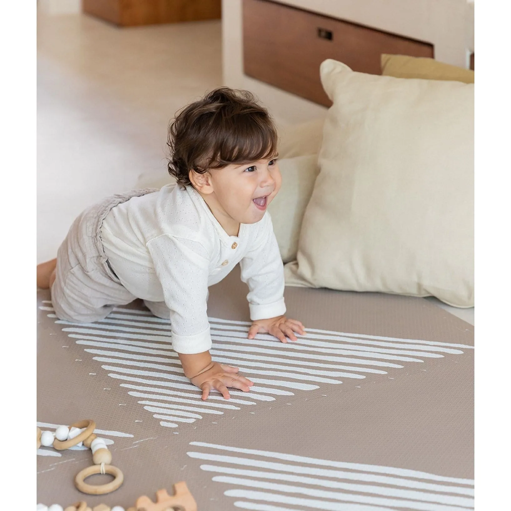 Toddlekind Prettier Playmat  - Sandy Lines Tan 120x180cm - 612