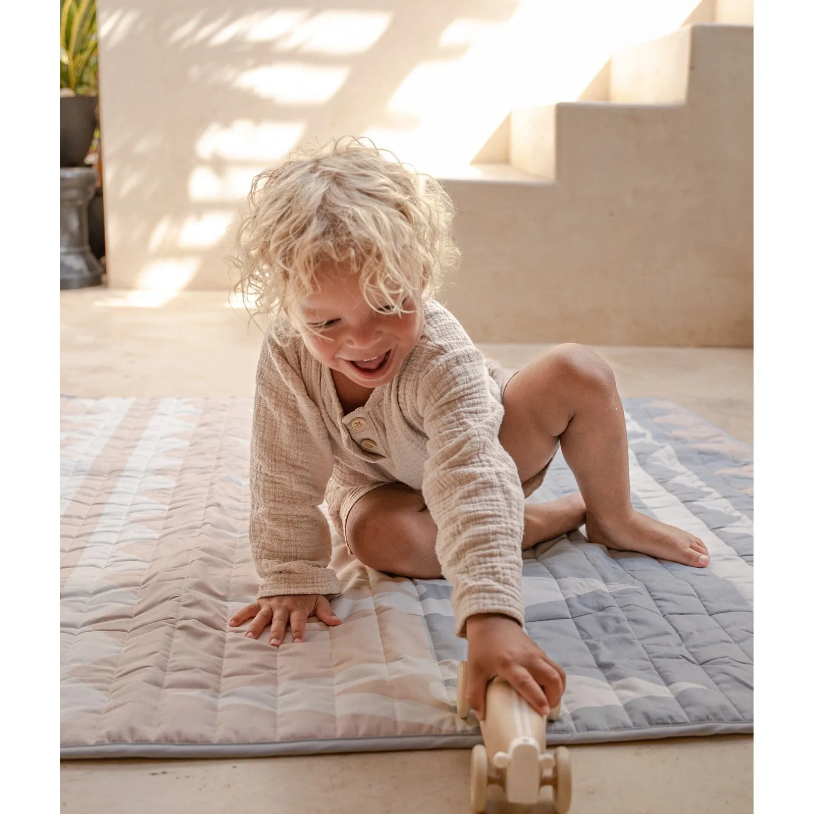 Toddlekind Waterproof Organic Travel Mat - Blush - 120x120cm