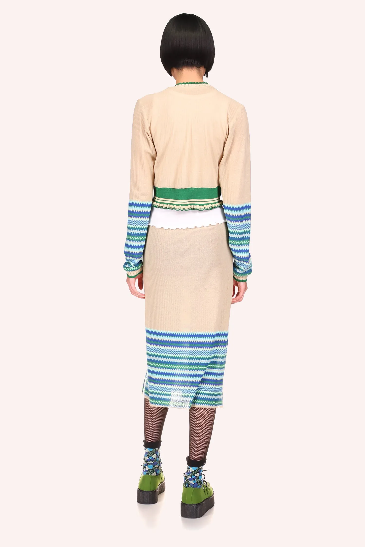 Tonal Zigzag Skirt