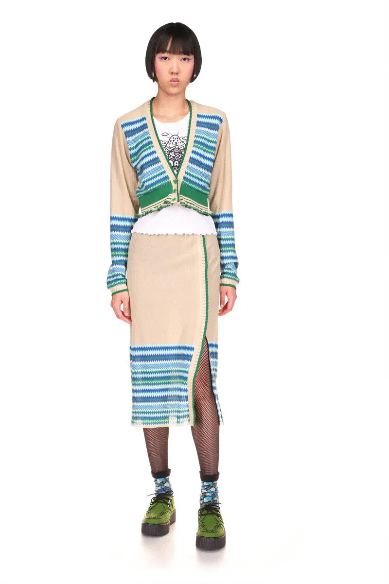 Tonal Zigzag Skirt