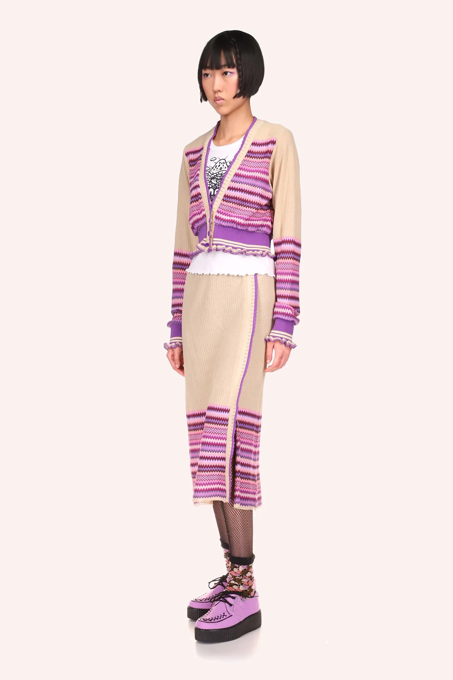 Tonal Zigzag Skirt