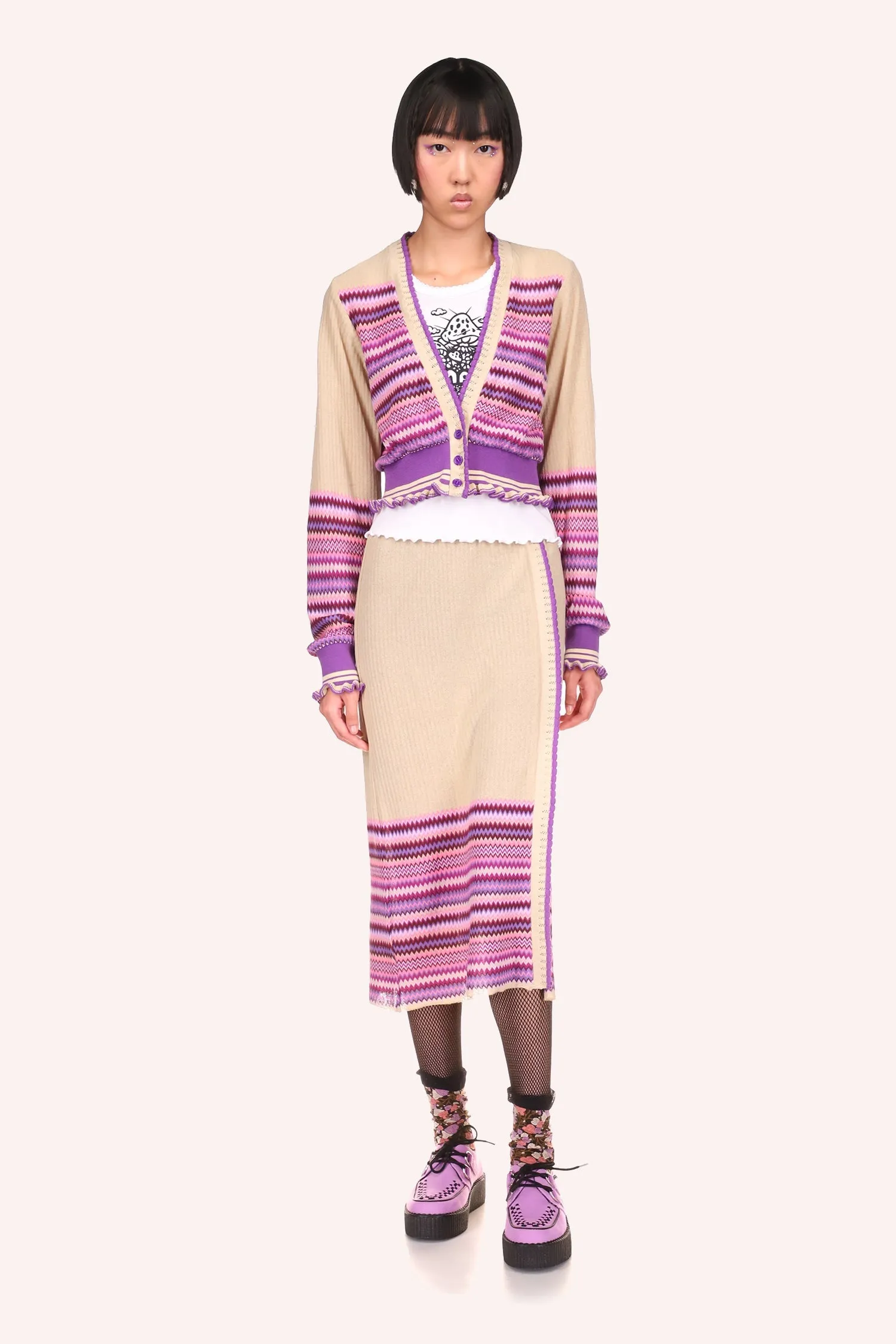 Tonal Zigzag Skirt