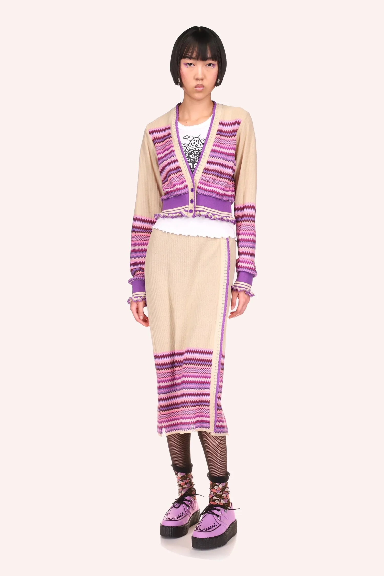 Tonal Zigzag Skirt