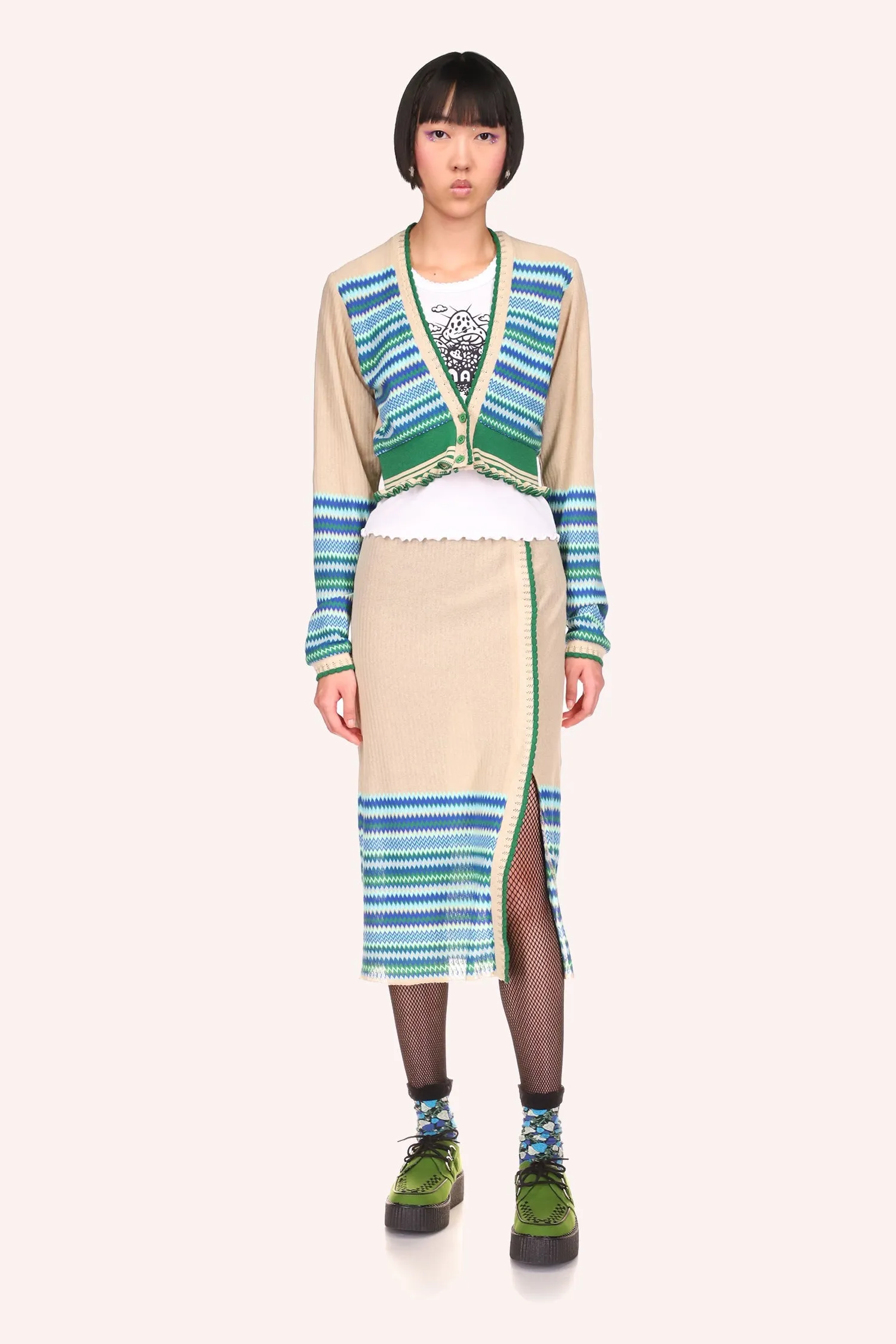 Tonal Zigzag Skirt