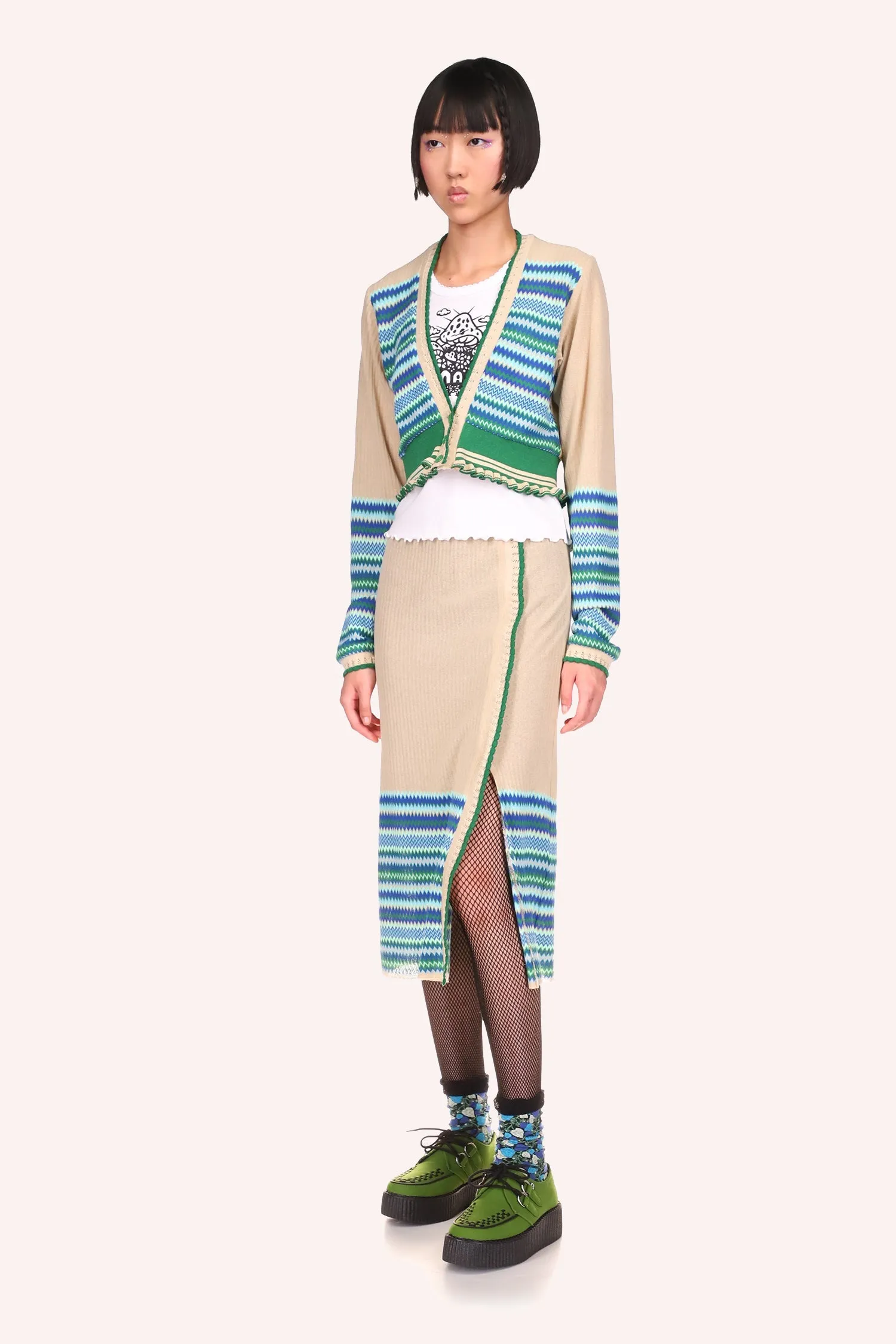 Tonal Zigzag Skirt