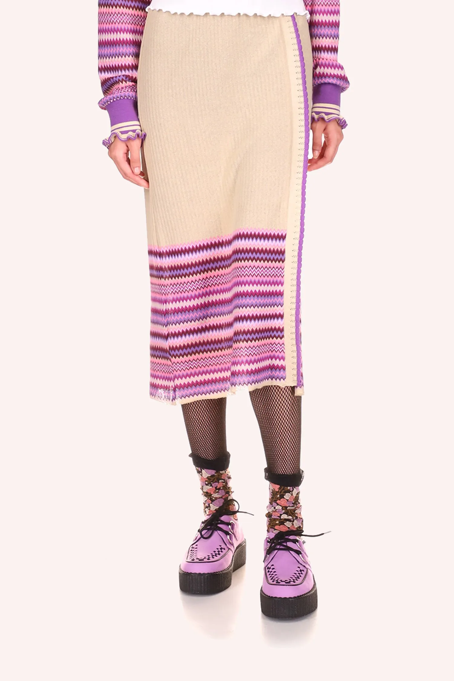 Tonal Zigzag Skirt