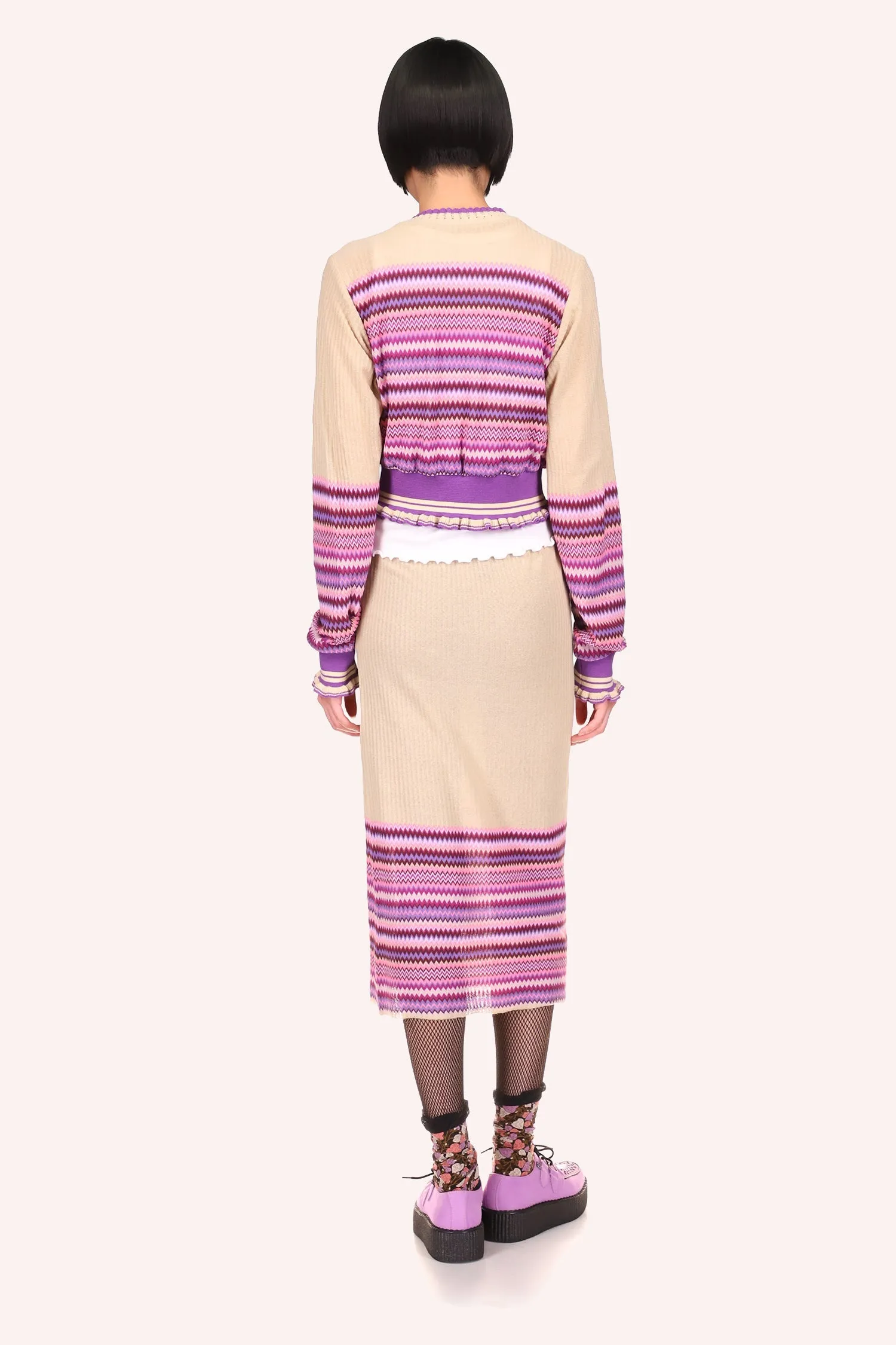 Tonal Zigzag Skirt