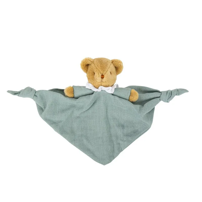 Trousselier Bear Triangle Comforter with Rattle 20cm Celadon Green Organic Cotton