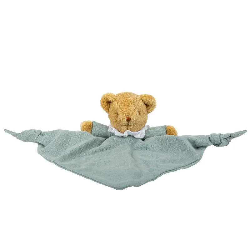 Trousselier Bear Triangle Comforter with Rattle 20cm Celadon Green Organic Cotton