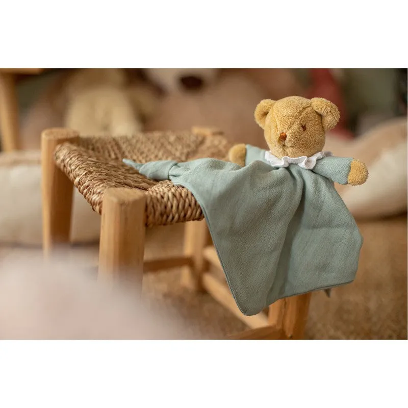 Trousselier Bear Triangle Comforter with Rattle 20cm Celadon Green Organic Cotton